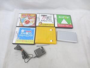 【同梱可】中古品 ゲーム ニンテンドーDS 本体 DS Lite USG-001　グロスシルバー　動作品　ソフト　太鼓の達人DS　等