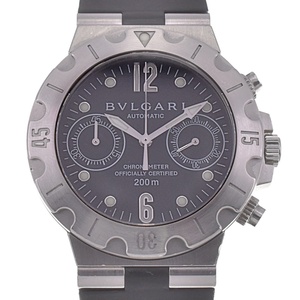 ベルト訳あり ブルガリ BVLGARI SCB38S ディアゴノ スクーバ クロノグラフ 自動巻き メンズ Q#130040