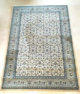 J3abil0316/ISFAHAN ペルシャ絨毯 イラン MASHAD ウール WOOL100% 1.6×2.3m 大判 現状品