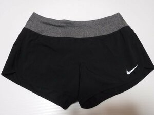 NIKEナイキランニング★インナーパンツ付き★ローライズ黒ショートパンツ★M