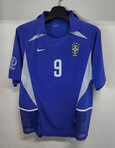 02W杯 ブラジル CBF Brazil(A)#9 ロナウド RONALDO 選手用半袖 nike正規 2002 WorldCup L