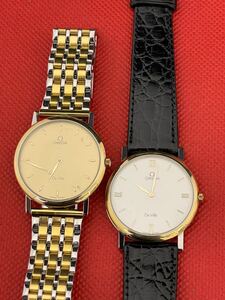 OMEGA デビルメンズ クォーツ腕時計2点まとめジャンク品管理番号1-A75