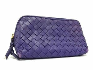 1円 BOTTEGA VENETA ボッテガヴェネタ イントレチャート レザー ポーチ マルチケース 小物入れ メンズ レディース パープル系 AY7281