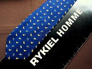 ♪22238D♪状態並品【鳥 とり アヒル 柄】ソニア リキエル【RYKIEL HOMME】ネクタイ