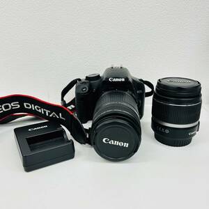 【TJ-4057】1円～ Canon キャノン EOS Kiss X2 デジタル一眼レフカメラ 通電確認済み 中古 保管品 レンズ2本付き 動作未確認 ジャンク