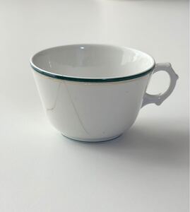 フランス　アンティーク　Limoges　リモージュ　/　グリーンラインのティーカップ　cup&saucer （ヴィンテージ　ブロカント）