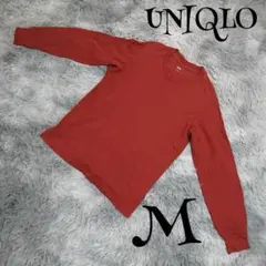 『UNIQLO』ユニクロ(M)ソフトタッチクルーネックT 長袖Tシャツ 赤