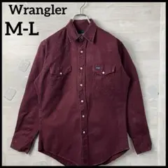 Wrangler コットンシャツ　ラングラー　赤ワイン色　えんじ色　ビンテージ