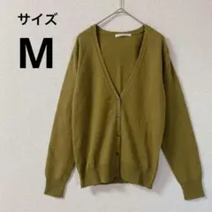 【ビアンカマリア】カーディガン　Vネック　オリーブ　M