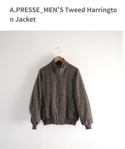 即完売 A.PRESSE Tweed Harrington Jacket・Two Tack Trousers《アプレッセ》ツイード セットアップ BROWN 