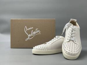 12＃G/6169　Christian Louboutin クリスチャン ルブタン ローカット スニーカー ホワイト レザー スタッズ 46 白 現状/未確認　80サイズ