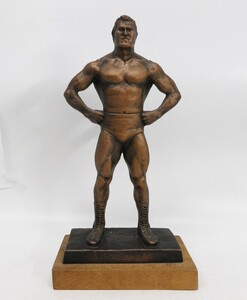 51●b916☆中古品　MANSPORT　アントニオ猪木　立像　約30.5cm　ブロンズ仕上げ　プロレス　置物　ANTONIO INOKI　現状渡し