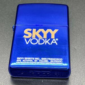 火花確認済 ZIPPO 青色 ジッポー SKYY VODKA スカイウォッカ ジッポ ライター 喫煙具 オイルライター 喫煙グッズ b3-21