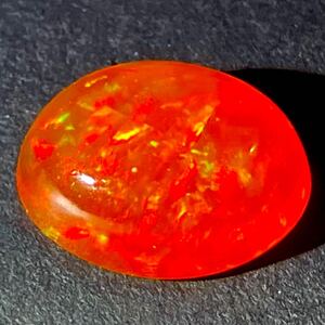 ソ付き!!1円〜!!◆天然ファイヤーオパール　3.586ct◆d 約12.4×9.2×5.3mm ルース 裸石 宝石 fire opal 遊色効果抜群 w3/269