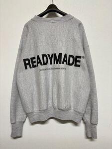 【入手困難】 READYMADE レディメイド 長袖 スウェット トレーナー シンプル グレー Lサイズ 美品 早い者勝ち