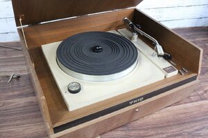 【ト長】 TRIO トリオ ステレオプレーヤー ターンテーブル P-3000H 木製ケース入り 音響機器 レコード 音楽鑑賞 レトロ IR107IOC40