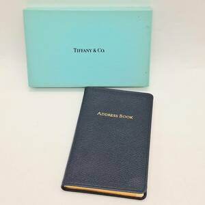 ティファニー アドレス帳 TIFFANY&Co. ADDRESS BOOK 手帳 文房具 ノート 電話帳 ネイビー 箱付き 未使用 保管品 【4936】