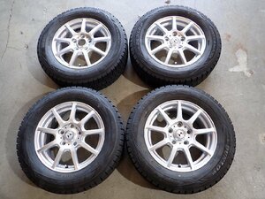 YS12238【送料無料205/65R15】ステップワゴン ストリームなどに ダンロップ 中古スタッドレス ■15×6J 114.3/5H ET53■