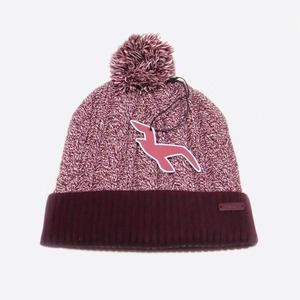 ★SALE★Hollister/ホリスター★ケーブルニットポンポンビーニー (Heather Burgundy)