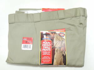 ◆ 新品 40インチ USA製 90S デッドストック DICKIES ディッキーズ ワーク チノ パンツ S874A ベージュ TALONジッパー アメリカ製 1995年