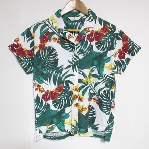 美品 21SS Munsingwear マンシングウェア 花柄 スキッパー ポロシャツ ゴルフウェア M マルチカラー ◆