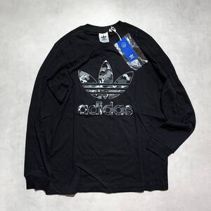 1円~ 新品正規品 2XLサイズ アディダス オリジナルス Tシャツ ロンT 長袖 迷彩 カモ ブラック 黒 完売品 人気 CAMO adidas Originals XXL