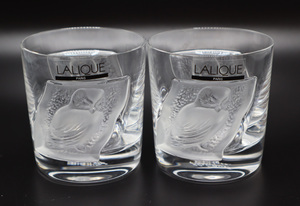 ★ ラリック ★ LALIQUE ★ ペアグラス ★ 梟 ★ フクロウ紋 ★ ガラス工芸 ★ ショットグラス2点セット ★