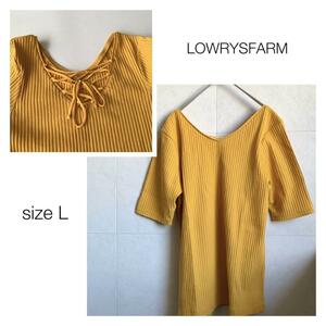 Lowrys farm イエローカットソー　半袖　2365