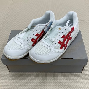 (新品) ◆アシックス◆asics◆24.5cm◆スポーツシューズID-Ⅲ◆ホワイト/レッド◆体育館シューズ◆運動靴◆上履き◆室内履き◆