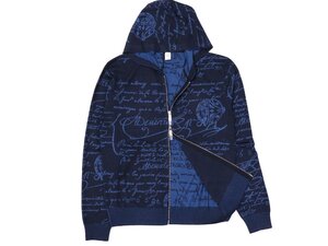 ベルルッティメンズ スクリット ジップアップ パーカー ネービー サイズM Berluti R23KZL01 004 N40 COLD NIGHT BLUE 新品