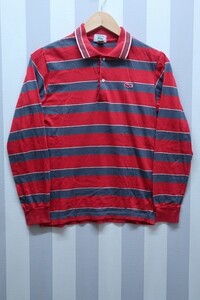 2-3698A/IZOD LACOSTE 長袖ボーダーポロシャツ ボーイズ USA製 アイゾッドラコステ ビンテージ 送料200円 