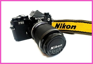 Nikon FE2 カメラ ブラック Nikon レンズ Zoom-Nikkor 35 ～ 105 ㎜ 1 3.5 ～ 4.5 ストラップ 合計 3 点 簡易動作確認済 現状品 