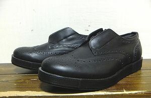 未使用:MORGAN HOMME(モルガンオム).レザー ウイングチップ シューズ M(26/厚底ソール/上質.牛革/ラバーソール/50s/UK パンク/raleigh 666)