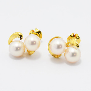 ミキモト ピアス MIKIMOTO あこや真珠 7.7mm アコヤ パール K18 新品仕上げ 中古