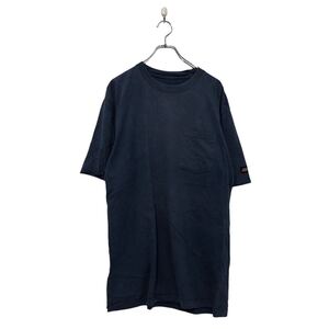 Dickies 半袖 無地 Tシャツ L ディッキーズ ブルー シンプル ポケット クルーネック 古着卸 アメリカ仕入 a604-5386