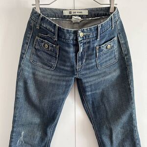 GAP JEANS ギャップ ブーツカットジーンズ デニムパンツ 4R ユーズド加工 フレア ジップフライ 古着