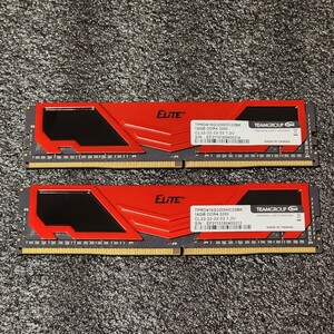 TEAMGROUP ELITE DDR4-3200MHz 32GB (16GB×2枚キット) TPRD416G3200HC22BK 動作確認済み デスクトップ用 PCメモリ 