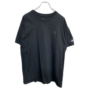 Champion 半袖 ロゴ Tシャツ Lサイズ チャンピオン 刺繍 ブラック 古着卸 アメリカ仕入 t2407-3291