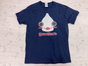 カツオにゃんこ 鰹猫 高知県 ご当地 ゆるキャラ キャラクター 半袖Tシャツ カットソー メンズ M 紺