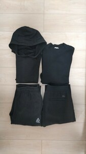 人気 黒 ブラック まとめ売り Reebok リーボック UNIQLO ユニクロ ジーユー スポーツ スウェット パーカー ジョガー スキニー ワークマン