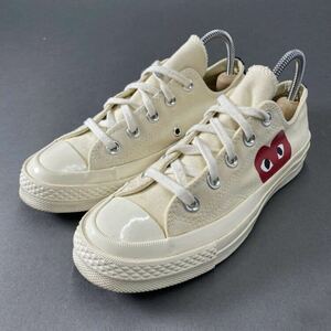 ◯ 4b24 CONVERSE×PLAY COMME des GARCONS コンバース プレイコムデギャルソン ローカットスニーカー チャックテイラー 22 クリーム