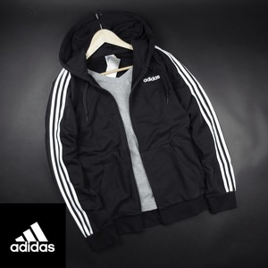 新品★adidas/アディダス/フレンチテリー スリーストライプス フルジップパーカーG91/102黒/2XO【3XL】