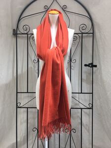 HERMES CASHMERE BREND LARGE SIZE SHAWL MADE IN SCOTLAND/エルメスカシミヤ混大判ショール(マフラー)