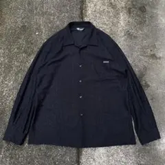 00s ARISTRIST jacquard open collar shirt