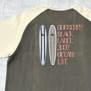 BURBERRY BLACK LABEL ラグラン 半袖 Tシャツ バーバリー　　ブラックレーベル FREE RIDE 三陽商会 日本製 正規品 クルーネック 玉10321