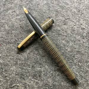 PE1835□SHEAFFER シェーファー 万年筆 ペン先14K ゴールド×ブラック レトロ ヴィンテージ 筆記未確認 レディシェーファー