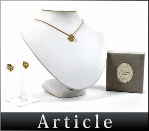 178636□美品 Christian Dior ディオール イヤリング ネックレス セット アクセサリー GP ゴールド レディース ファッション/ E