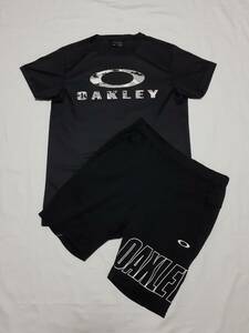 OAKLEY オークリー Tシャツ ジャージ 454738JP size M ブラック ハーフパンツ ジャージ FOA403588 size M ブラック 上下セット 美品 