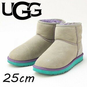 ◆UGG アグ 5854 CLASSIC MINI クラシック ミニ シープスキン ムートン ショート ブーツ グレー 25cm