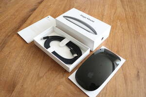 [未使用に近い/現行モデル] Apple Magic Mouse Black（Multi-Touch対応）Wireless Model A1657 MMMQ3J/A マジックマウス ブラック